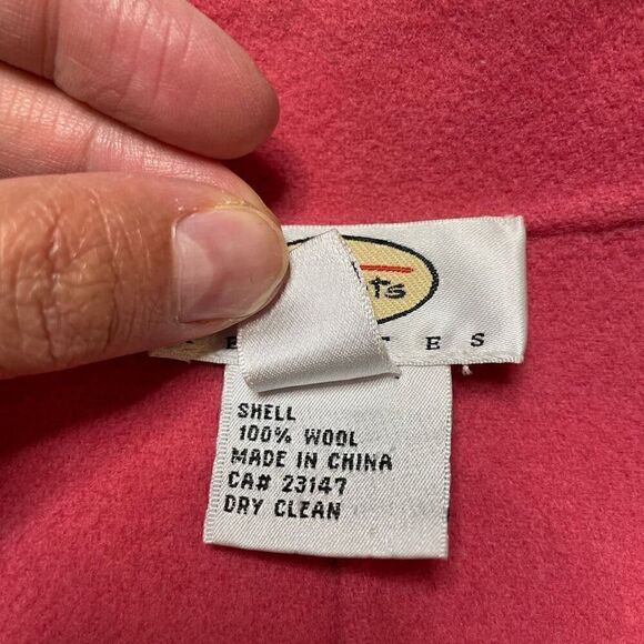 Talbots Pink Blazer Jacket Shoulder Pads Open Front Cardigan 100% Wool Size 10 - Picture 5 of 10